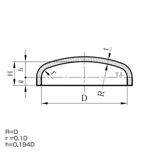 【SD】皿形鏡板（Standard flanged dished head）