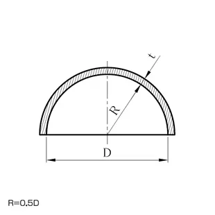 【HH】半球形鏡板（Hemispherical head）