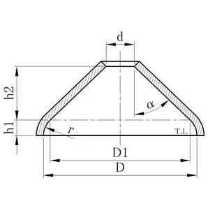 【CH】円錐体形鏡板（Conical head）Type B