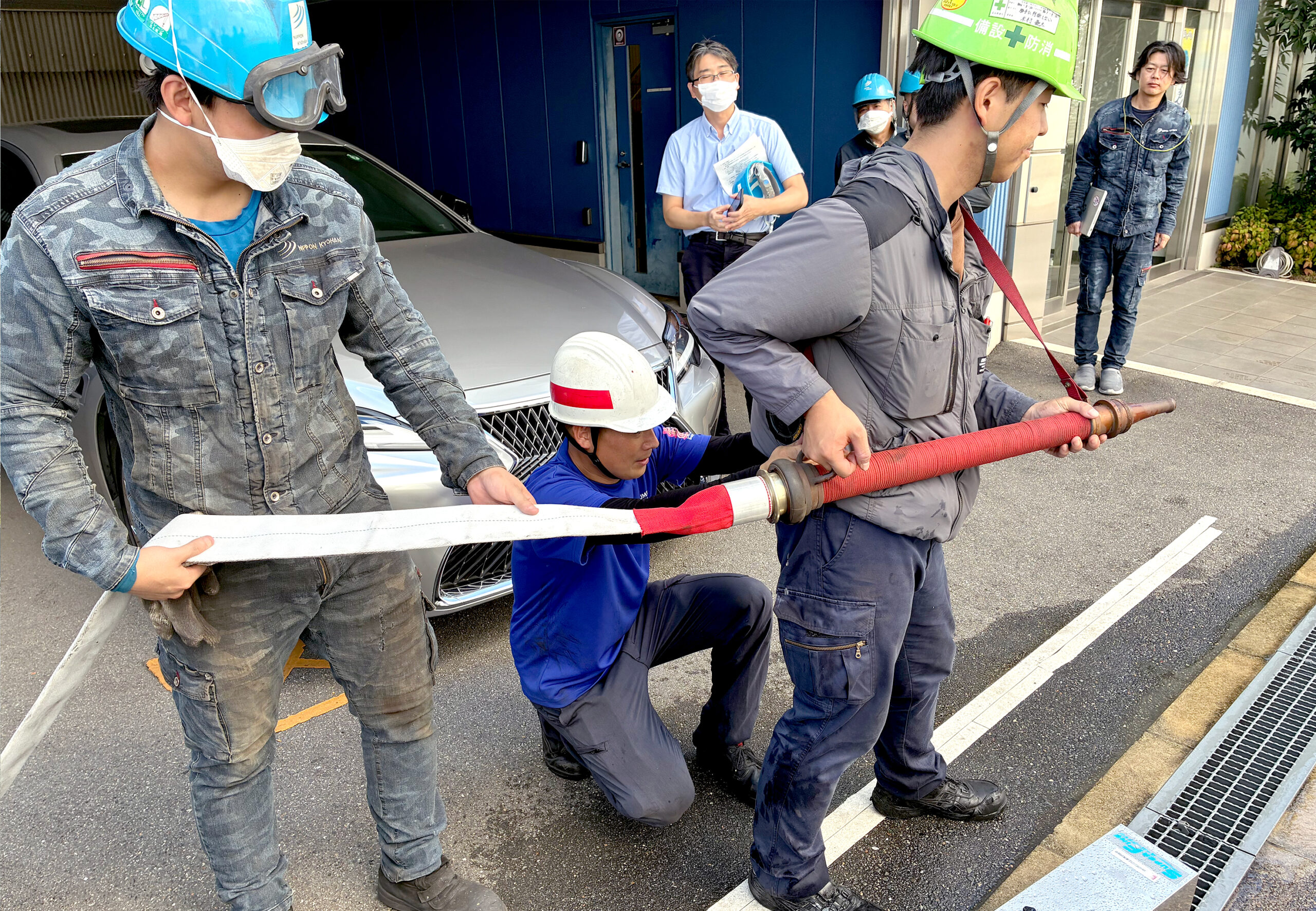 関西工場消防ポンプ及びホース交換