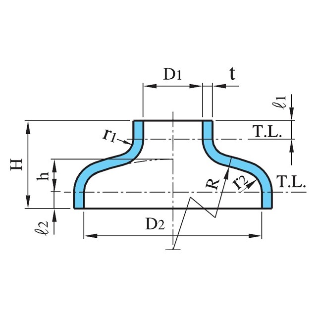 ノズルネック付鏡板(Head with nozzle neck) 図面